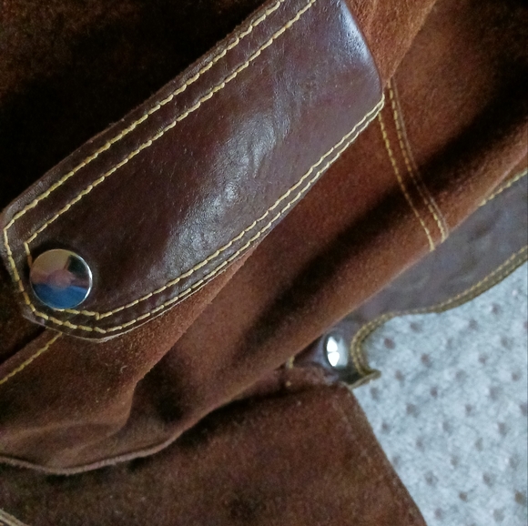 1970's Spanish suede leather car coat jacket in beautiful deep rich brown - Picture 11 of 11